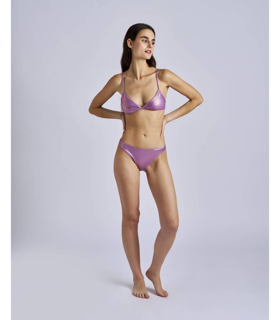 Banadores Y Bikinis | TCN Bikini Pince Con Tejido Brillante Color Lavanda