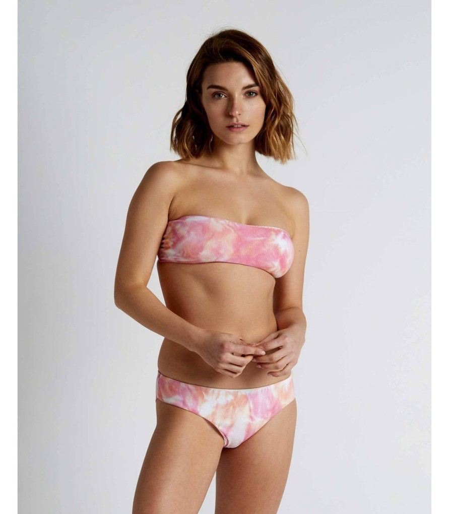 Banadores Y Bikinis | TCN Bikini Bandeau Con Tintura Tye Dye Color Rosa