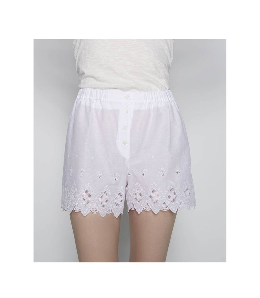 Pantalones Y Shorts | TCN Embroidered White Shorts