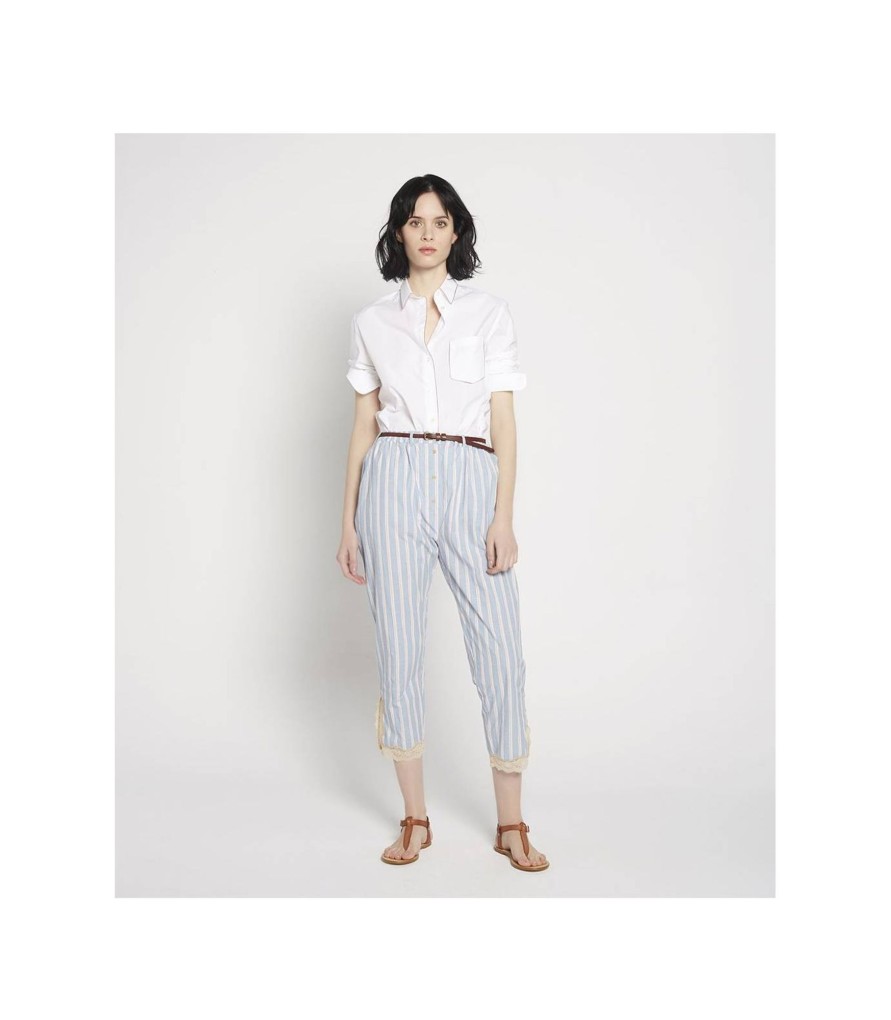 Pantalones Y Shorts | TCN Red Striped Belted Trousers