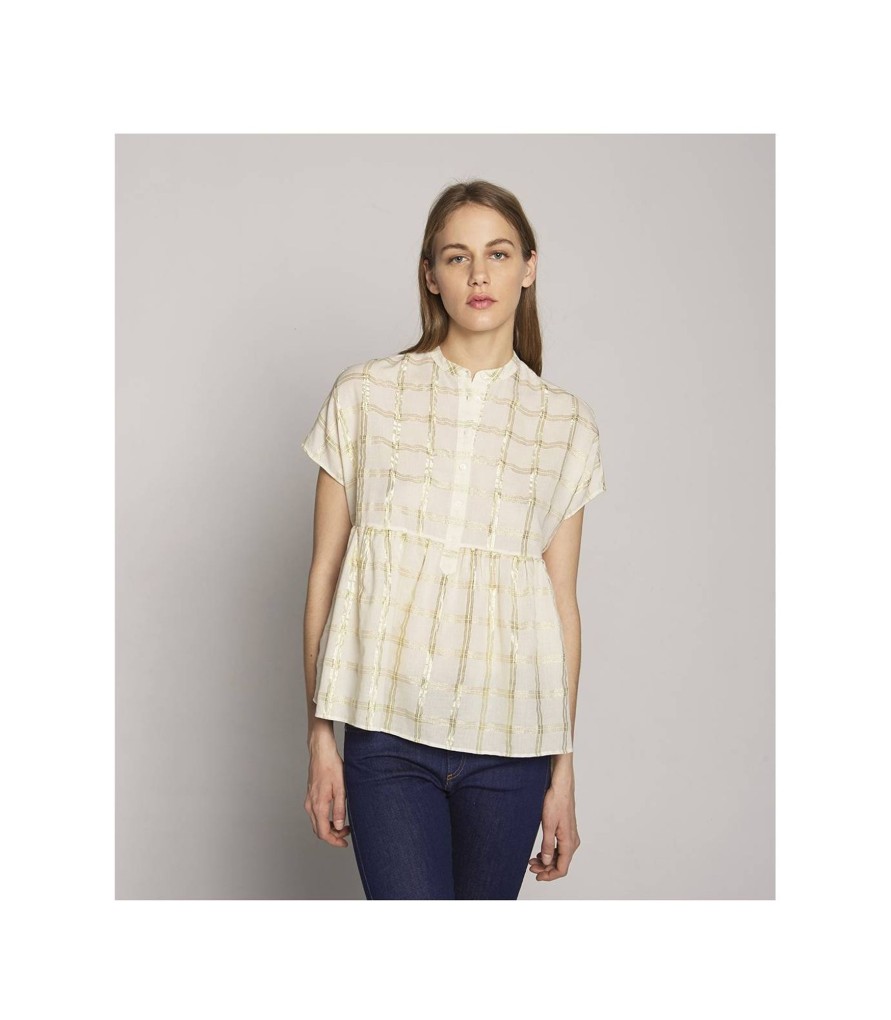 Camisas Y Blusas | TCN Gold Plaid Blouse