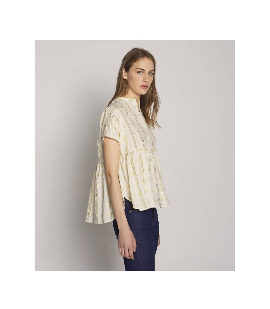 Camisas Y Blusas | TCN Gold Plaid Blouse