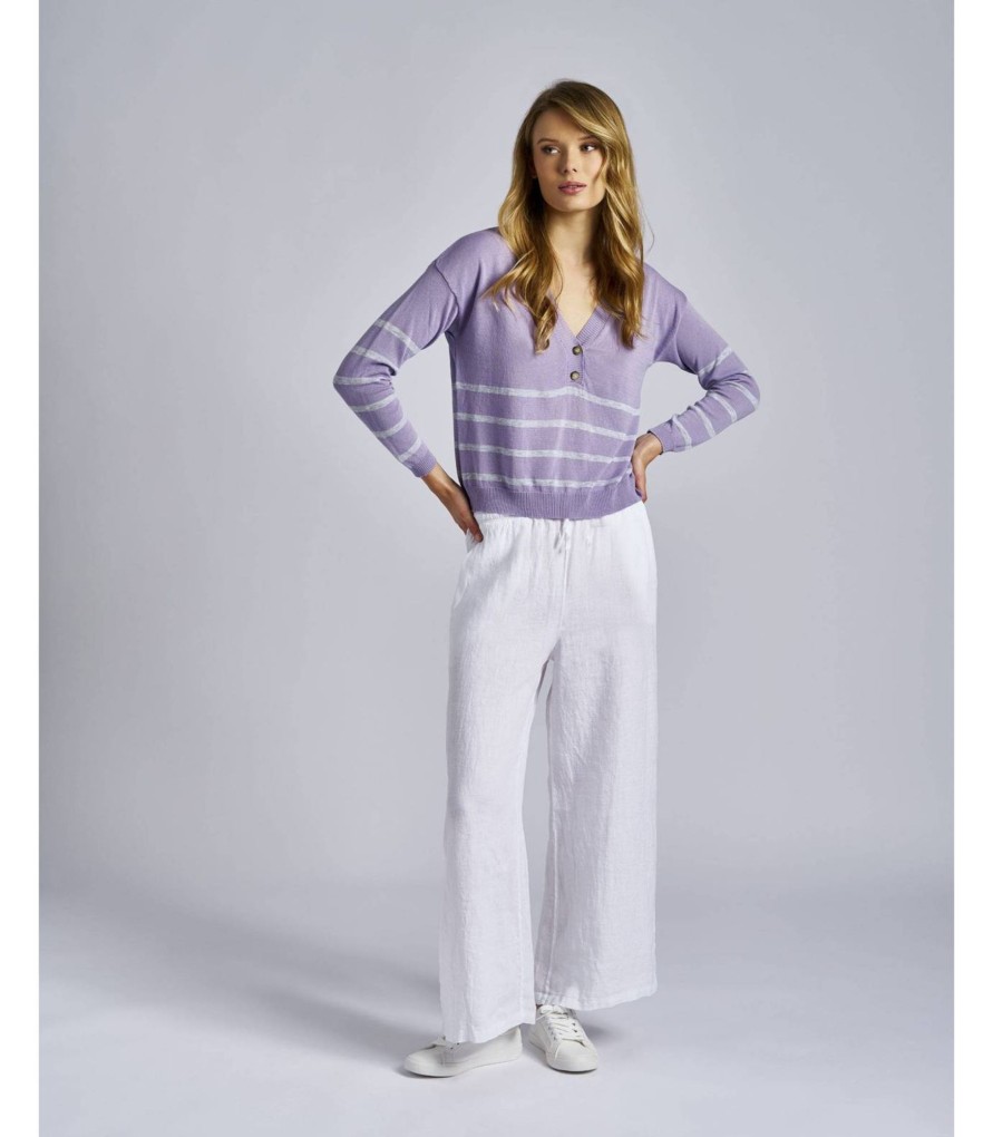 Jerseis Y Cardigans | TCN Pullover De Tricot Con Rayas A Contraste Color Lavanda