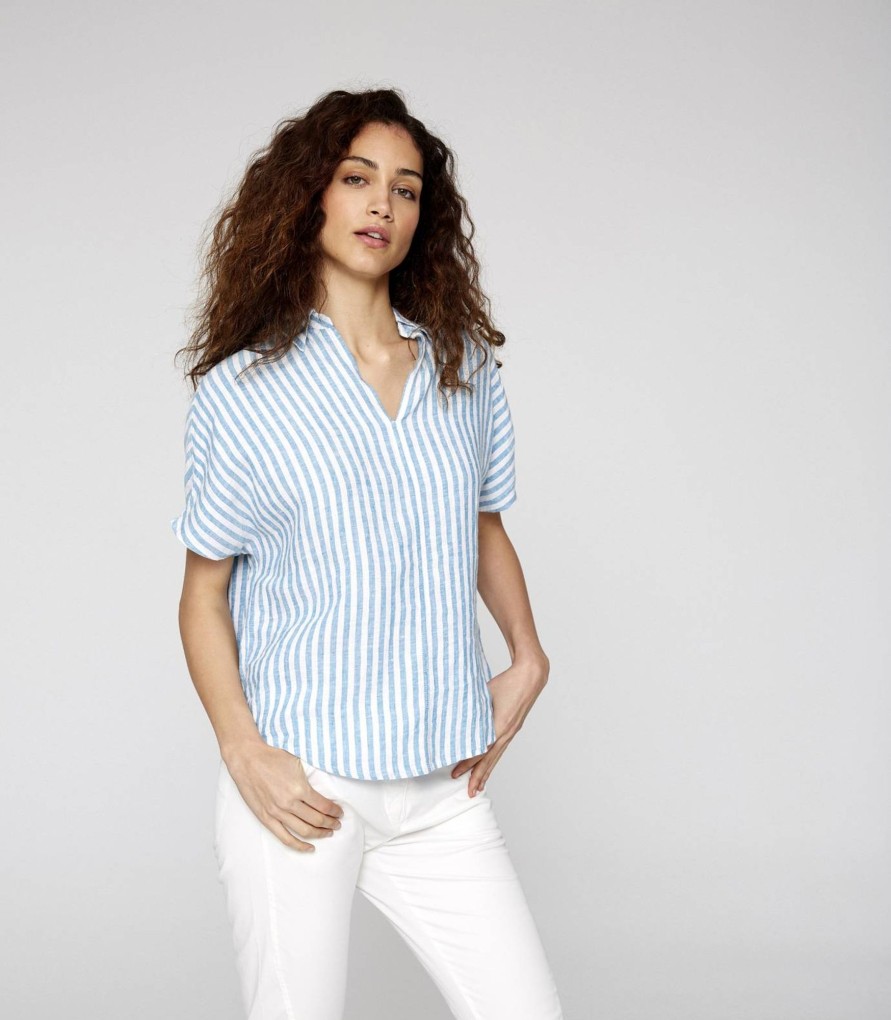 Camisas Y Blusas | TCN Capri Short Sleeved Striped Shirt